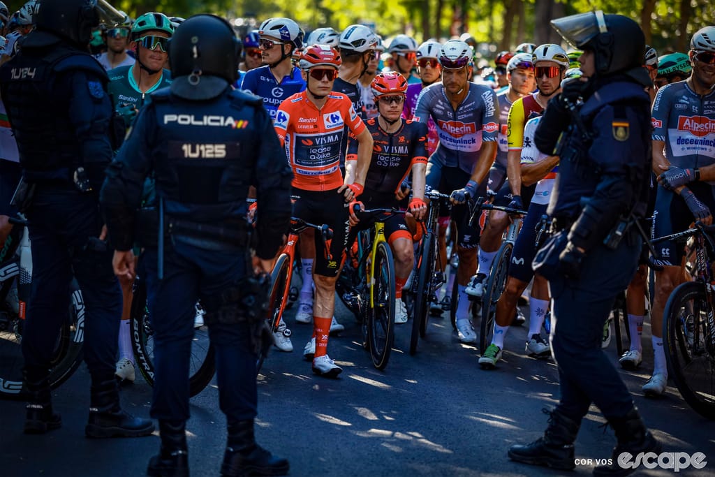 The Vuelta a España ends in subdued fashion as protests halt the race in Madrid