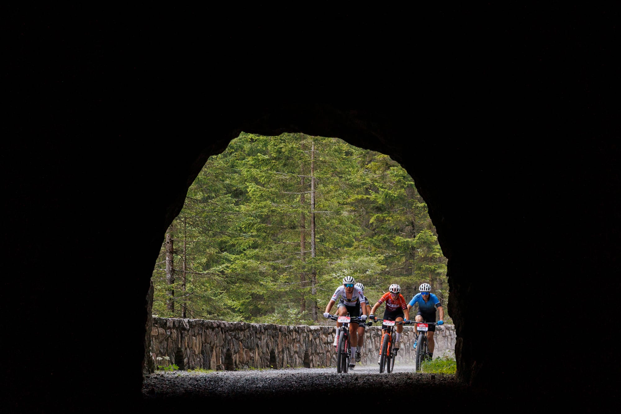 Stage 1 featured ancient tunnels on a fast gravel road