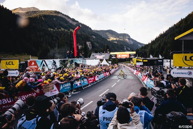 Getting the shot: At the Tour de France Femmes final finish line